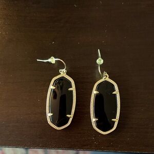 Kendra Scott Black and Gold Drop Earrings